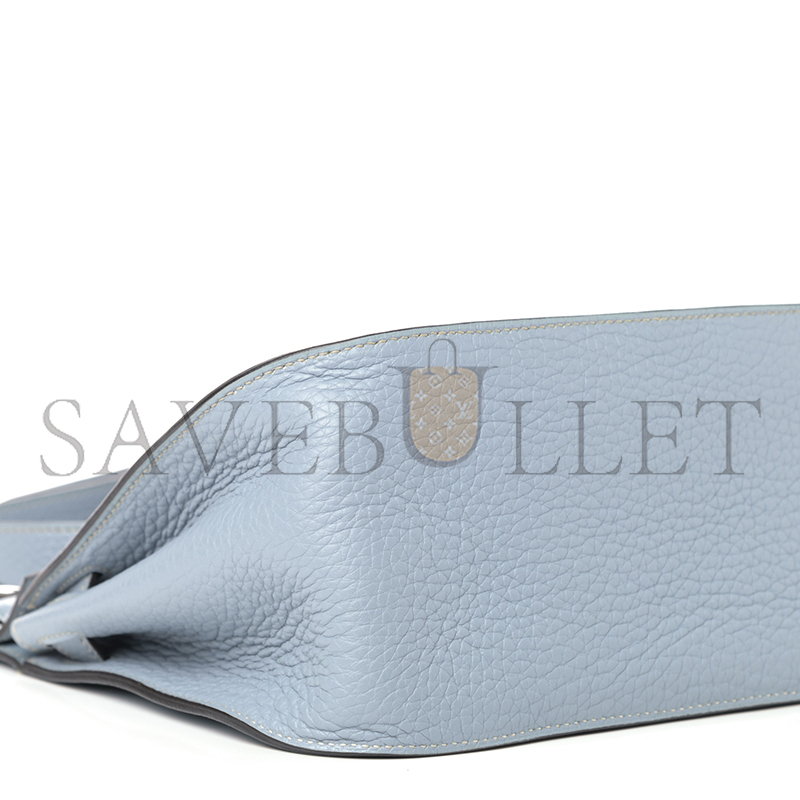 H**mes taurillon clemence jypsiere 28 bleu lin (28*22*12cm)